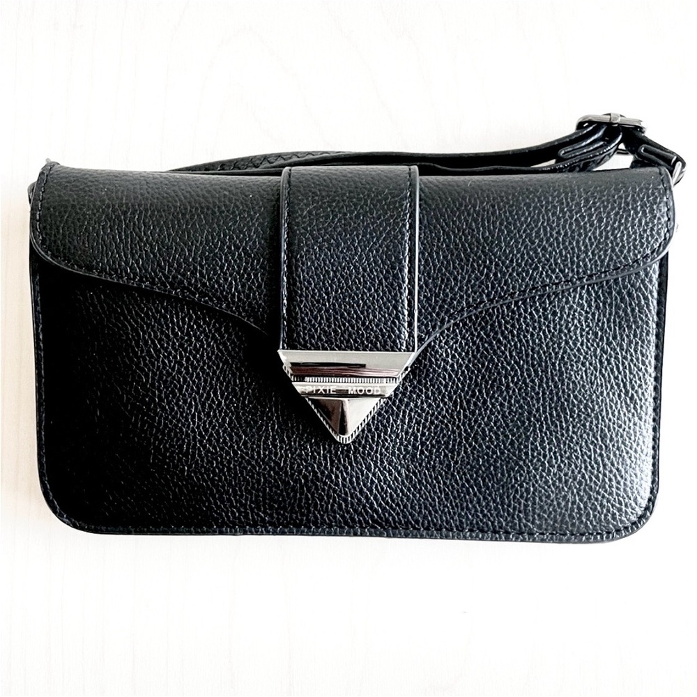 Pixie Mood Jacqueline Black Vegan Crossbody Clutch Minimalist Bag